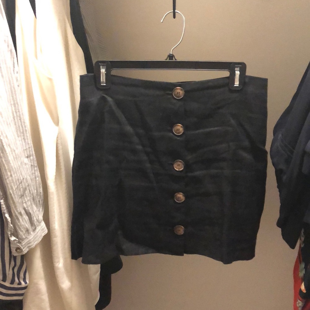 Reformation black linen skirt